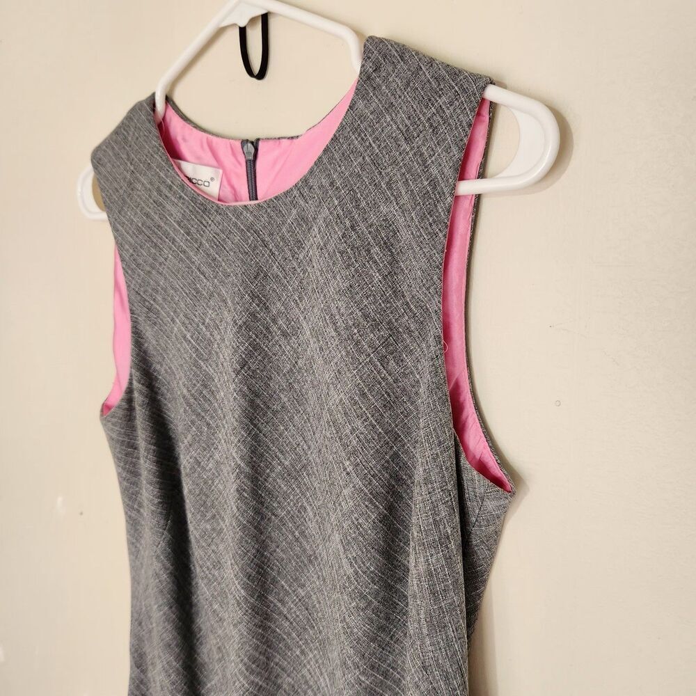 Donna Ricco Sheath Dress Women Size 10 Gray Pink Lined Sleeveless Zipper - Picture 2 of 14